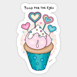 Cute Cupcake With Hearts Sticker